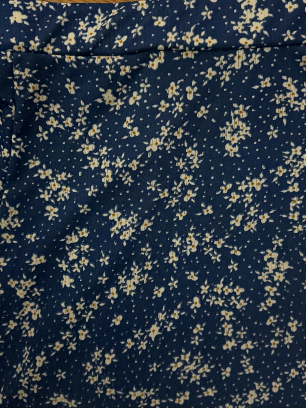Blue Floral Maxi Skirt with White Blossom Print - Picture 3 of 4